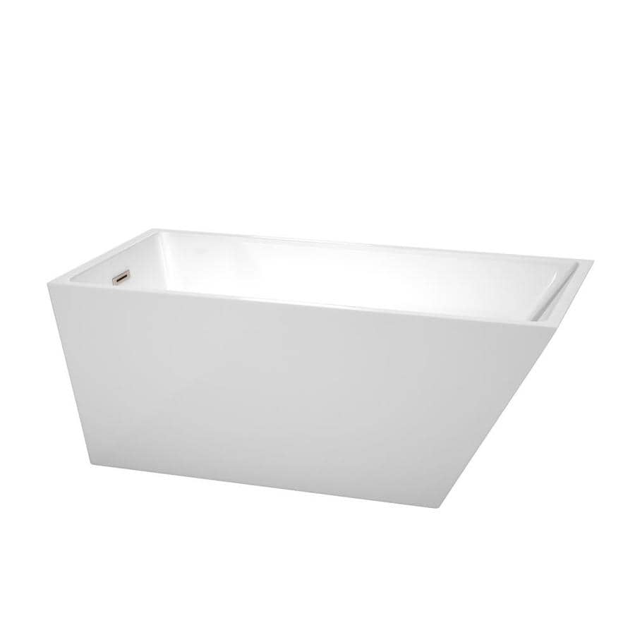 Wyndham Collection Hannah 59 In White Acrylic Rectangular Left Wyndham Collection Hannah 59 In White Acrylic Rectangular Left Hand Drain Freestanding Bathtub