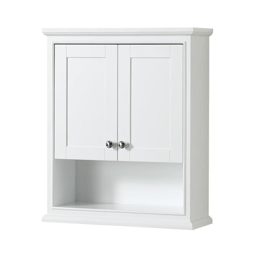 Wyndham Collection Deborah 25-in W x 30-in H x 9-in D White Bathroom ...