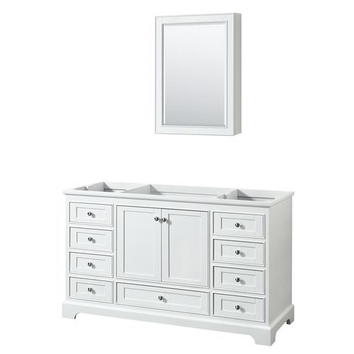 Wyndham Collection Deborah 59.25in White Bathroom Vanity