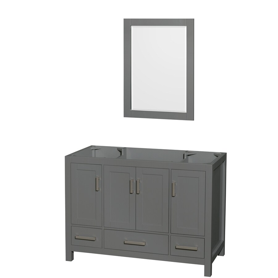 Wyndham Collection Sheffield 48in Dark Gray Bathroom Vanity