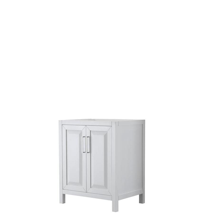 Wyndham Collection Daria 29 In White Bathroom Vanity Cabinet At