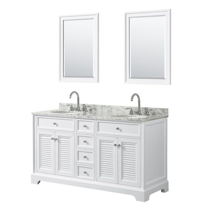 Wyndham Collection Tamara 60 In White, Kenston 60 White Double Sink Vanity With Backsplash