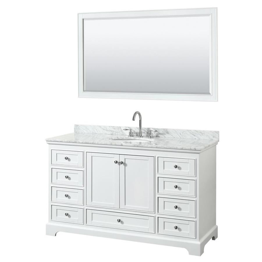 Wyndham Collection Deborah 60 In White Single Sink Bathroom