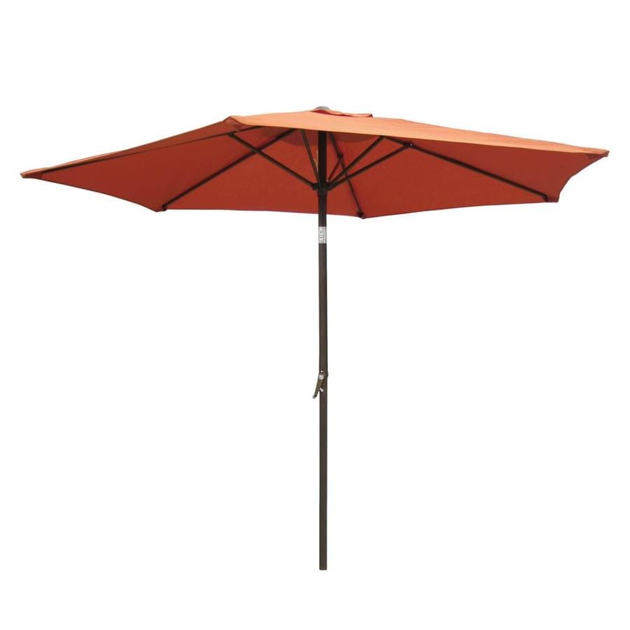 Sunnydaze Decor 7 5 Ft Hexagon Burnt Orange With Burnt Orange Aluminum Frame Push Button Tilt Market Patio Umbrella In The Patio Umbrellas Department At Lowes Com