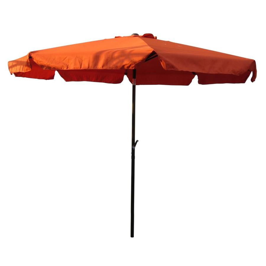 International Caravan 8 5 Ft Hexagon Terra Cotta With Bronze Aluminum Frame Auto Tilt Market Patio Umbrella In The Patio Umbrellas Department At Lowes Com