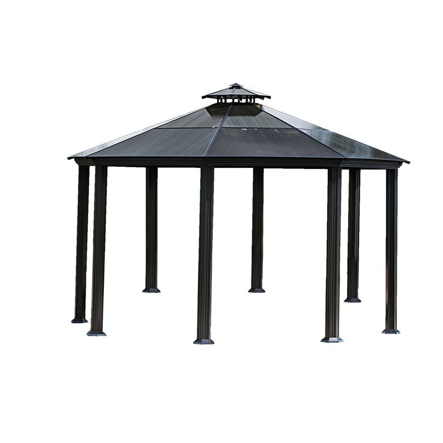 Shop STC Black Octagon Gazebo (Foundation: 14.5-ft x 14.5-ft) at Lowes.com