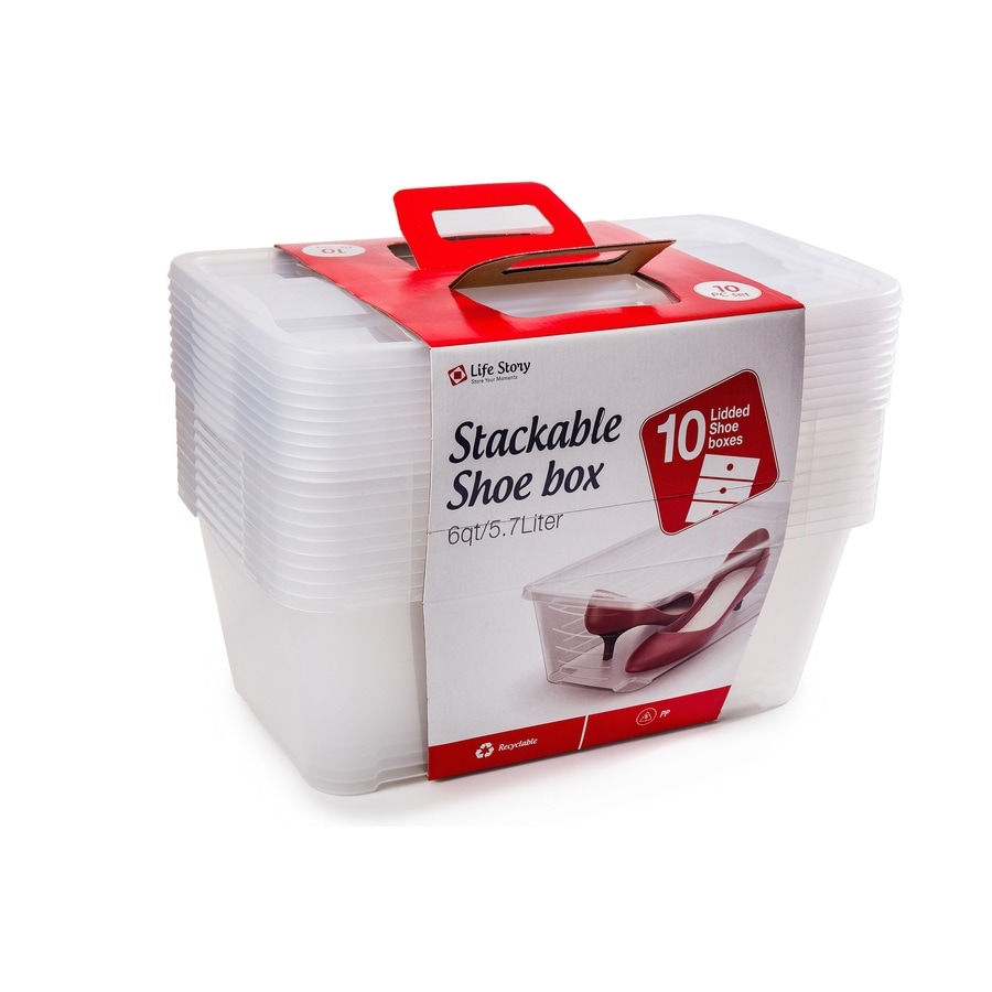 10-Pack 6-Quart Clear Shoe Boxes 