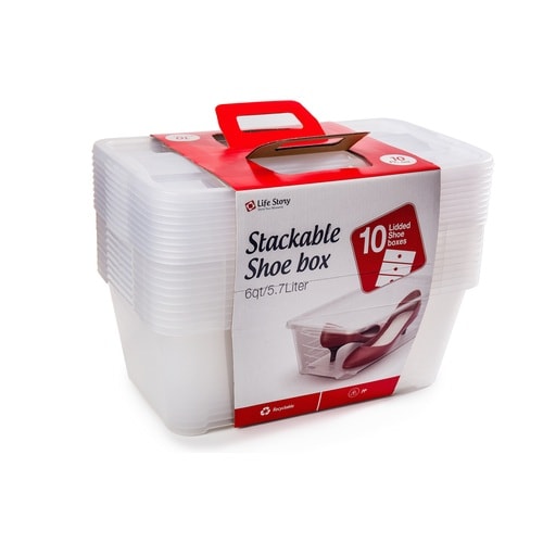 Life Story Shoe Boxes 6 Quart Pack of 4