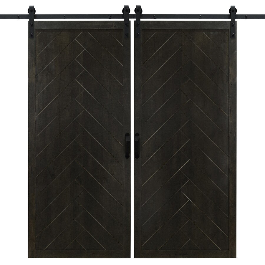 Dogberry Herringbone Midnight Black Stained 1 Panel Wood Knotty