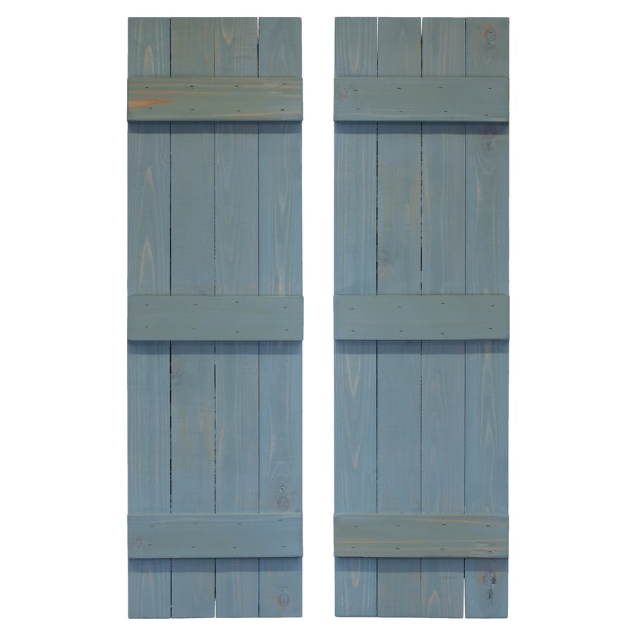 Blue Board and batten Exterior Shutters at