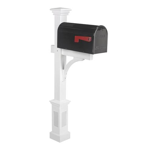 Good Directions Vinyl Mailbox Post w/Box Base 4 x 4 White Mailbox Post ...