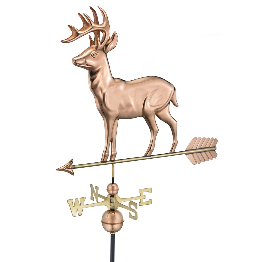 Good Directions Polished Copper Standing Deer Weathervane At