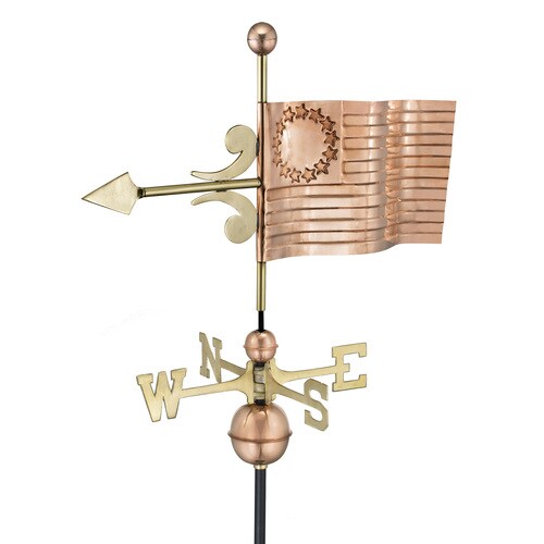 Good Directions Polished Copper Us Flag Weathervane At Lowes.com