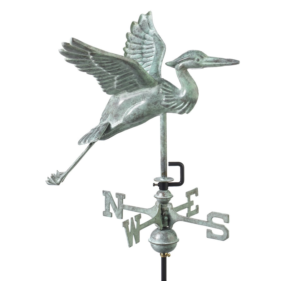 Good Directions Blue Verde Copper Roof-mount Blue Heron Weathervane