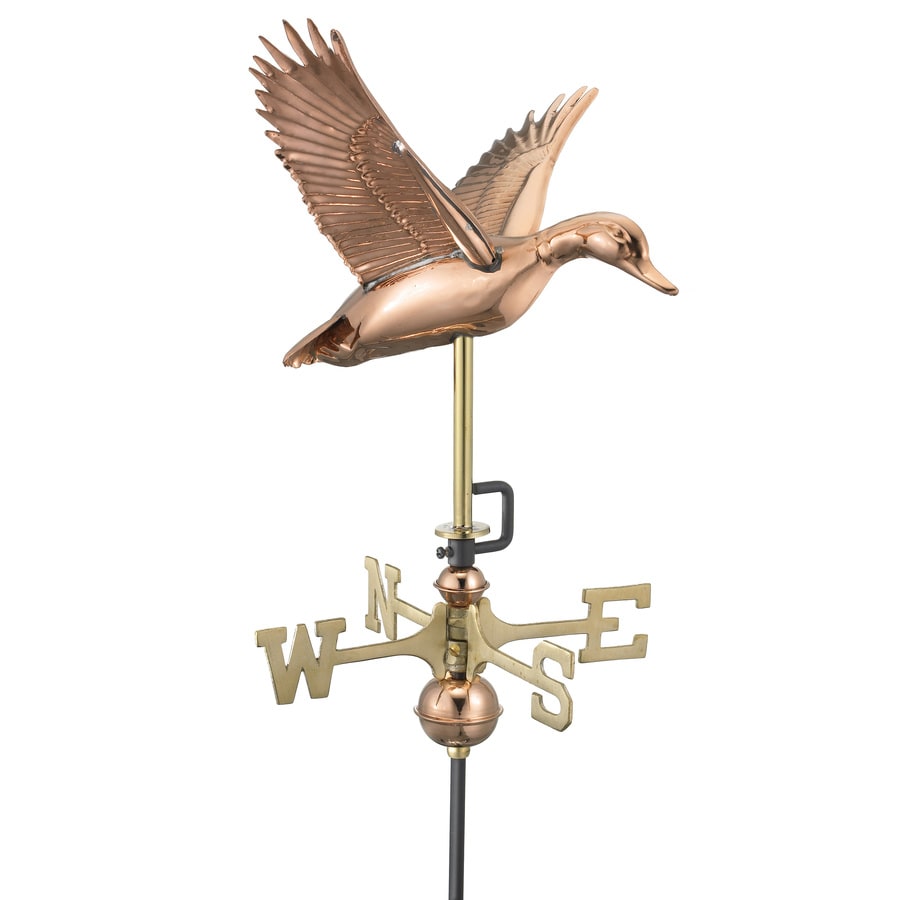 Good Directions Polished Copper Freestanding Flying Duck Weathervane