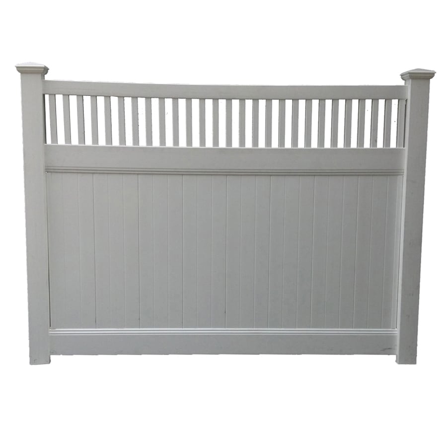 Boundary Nebraska 6-ft x 8-ft White Stockade Privacy Vinyl Fence Panel ...