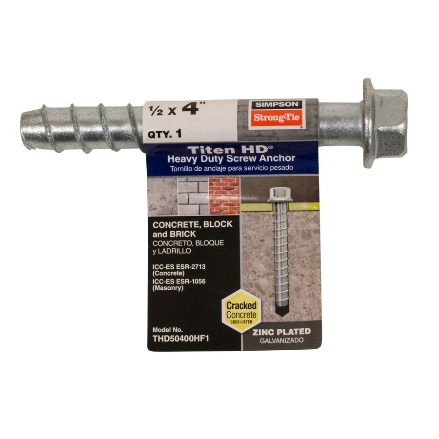 Simpson StrongTie 4in x 1/2in Concrete Anchors in the Concrete