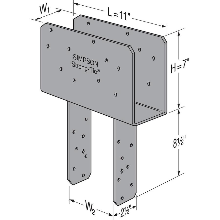 Simpson Strong-Tie 4-in x 6-in Painted Wood To Wood Cap in the Base ...