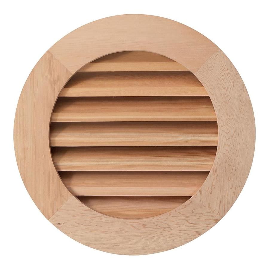 awsco 24-in x 24-in raw redwood round wood gable vent at