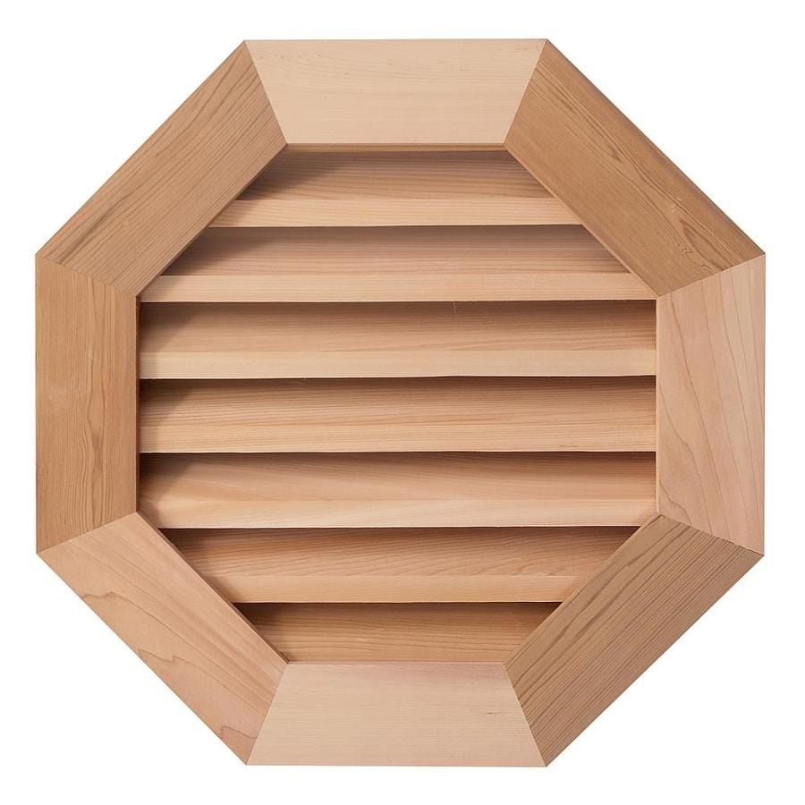 AWSCO 26-in x 26-in Raw Redwood Octagon Wood Gable Vent at 