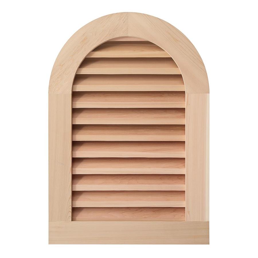 AWSCO 16-in x 28-in Raw Redwood Round Top Wood Gable Vent 
