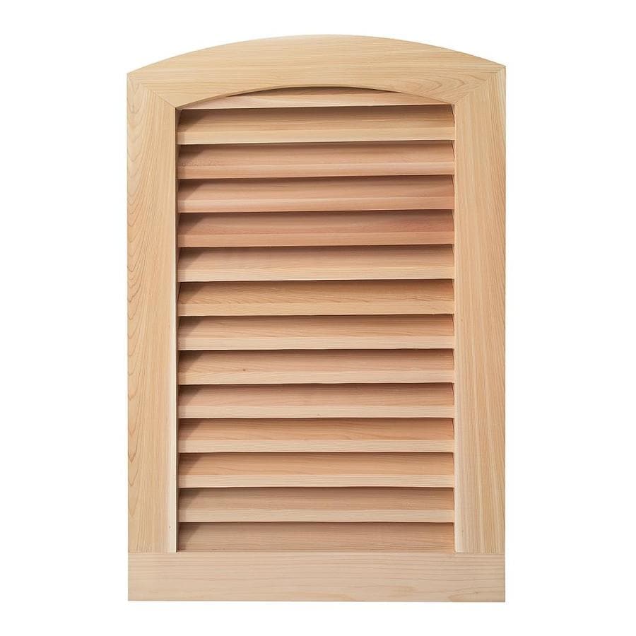 awsco 18-in x 30-in raw redwood round top wood gable vent