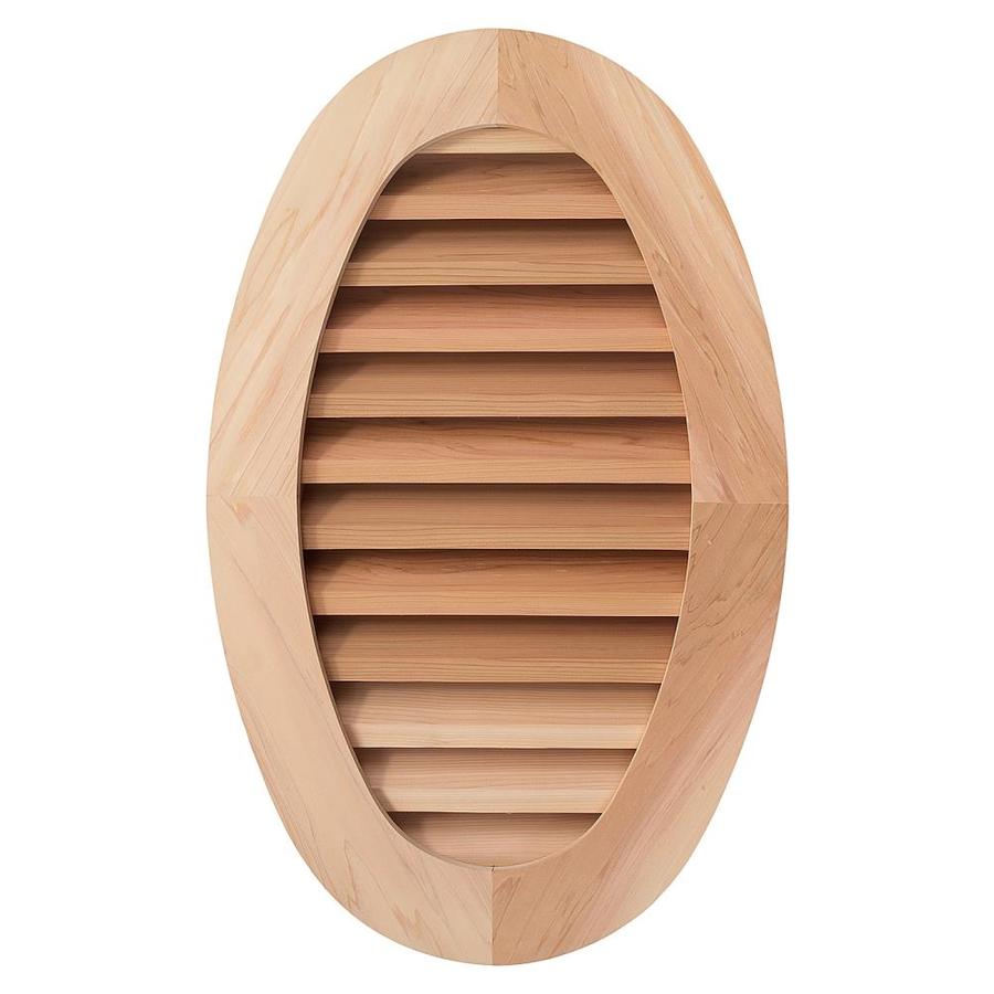 AWSCO 16-in x 28-in Raw Redwood Oval Wood Gable Vent at 