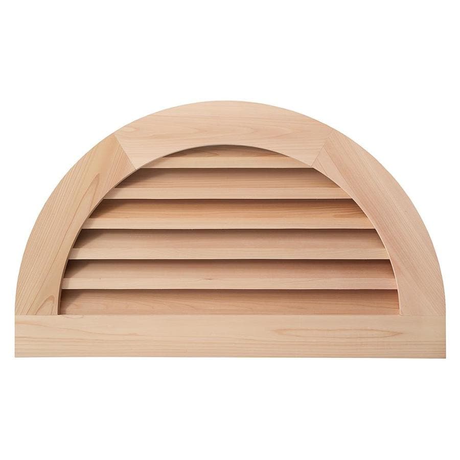 awsco 32-in x 18-in raw redwood half round wood gable vent