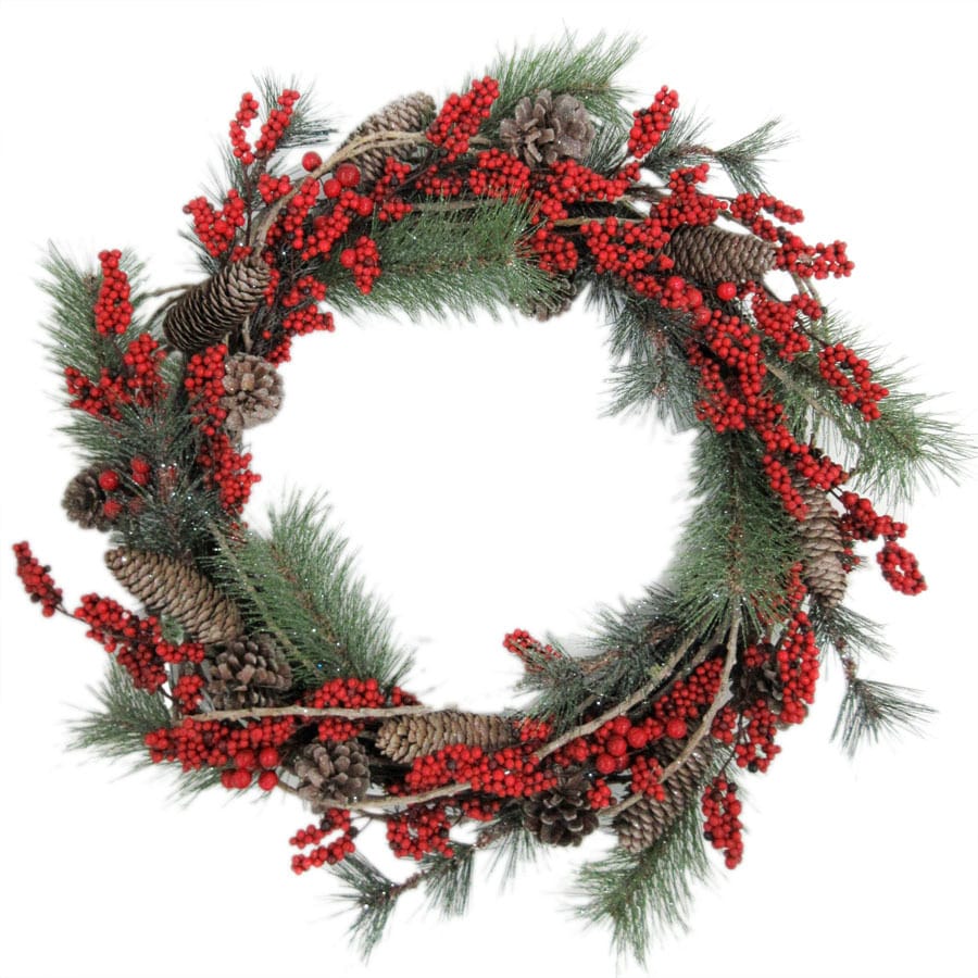 shop holiday living 18 in indoor outdoor green red berry shop holiday living 18 in indoor outdoor green red berry