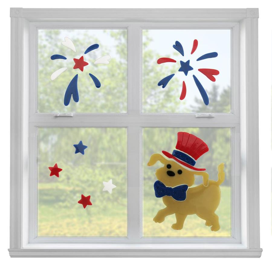 Holiday Living Gel Indoor Window Cling Dog 4th of July Decor in the ...