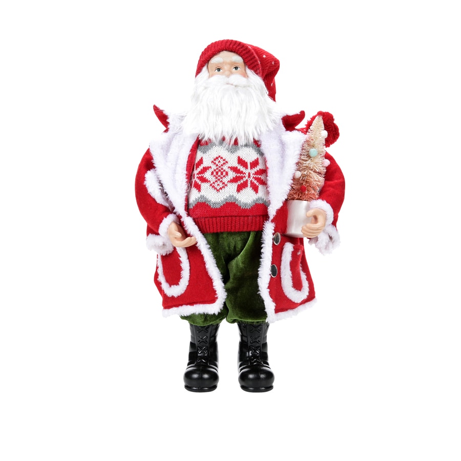 Allen Roth Red White Black Green Santa Tabletop Decoration At