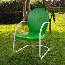 Metal Patio Arm Chair - Green: Crosley, Powder-Coated Steel Frame, UV &#38; Weather-Resistant, 250lb Capacity