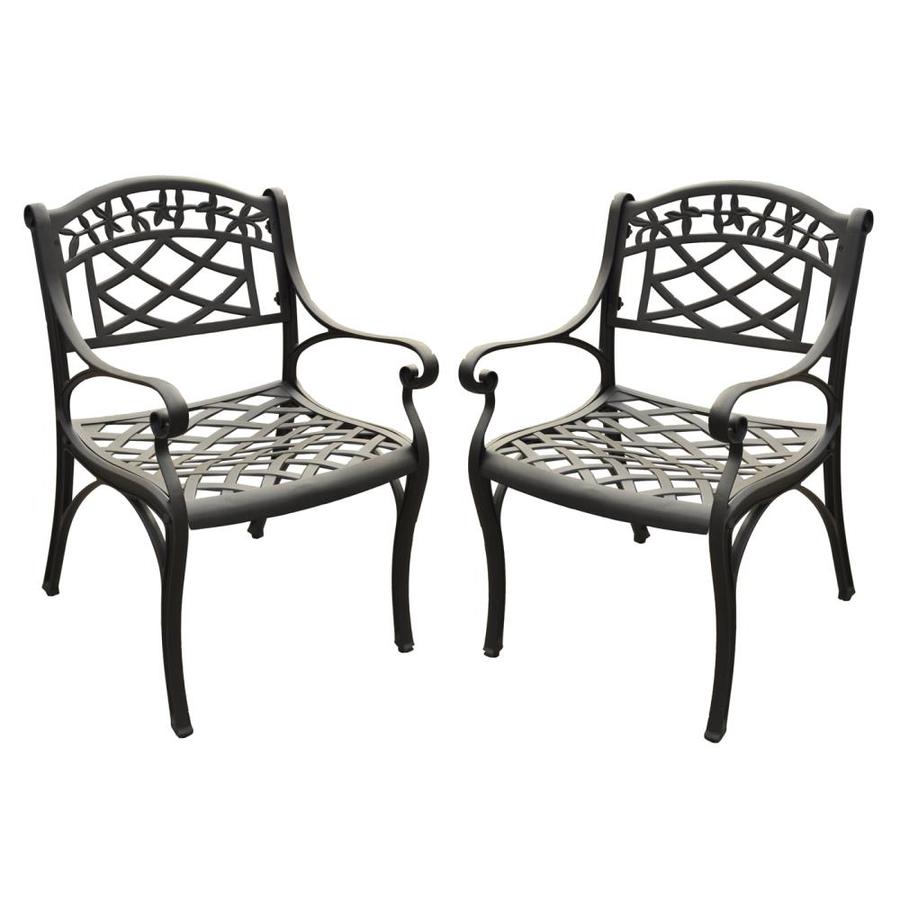 Crosley Furniture Sedona Set of 2 Black Metal Frame Stationary Conversation Chair(s) with Woven