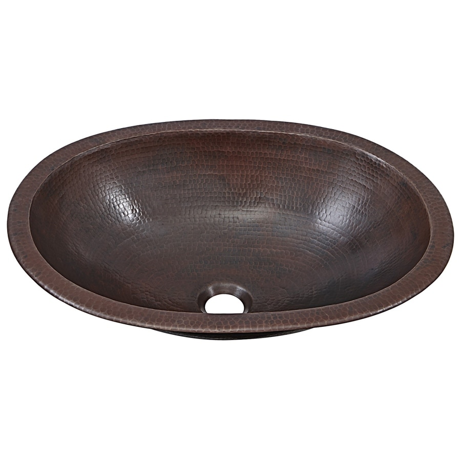 Aged Copper Copper Drop In Or Undermount Oval Bathroom Sink