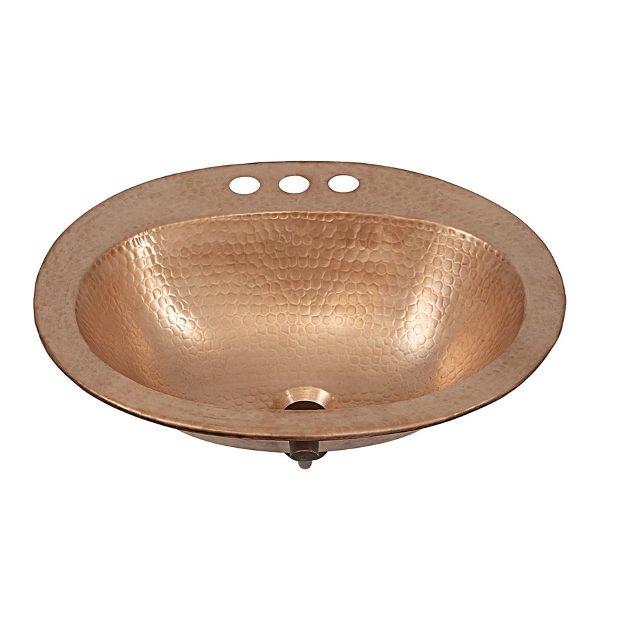 Shop SINKOLOGY Naked Copper Drop In Oval Bathroom Sink With Overflow At Lowes Com