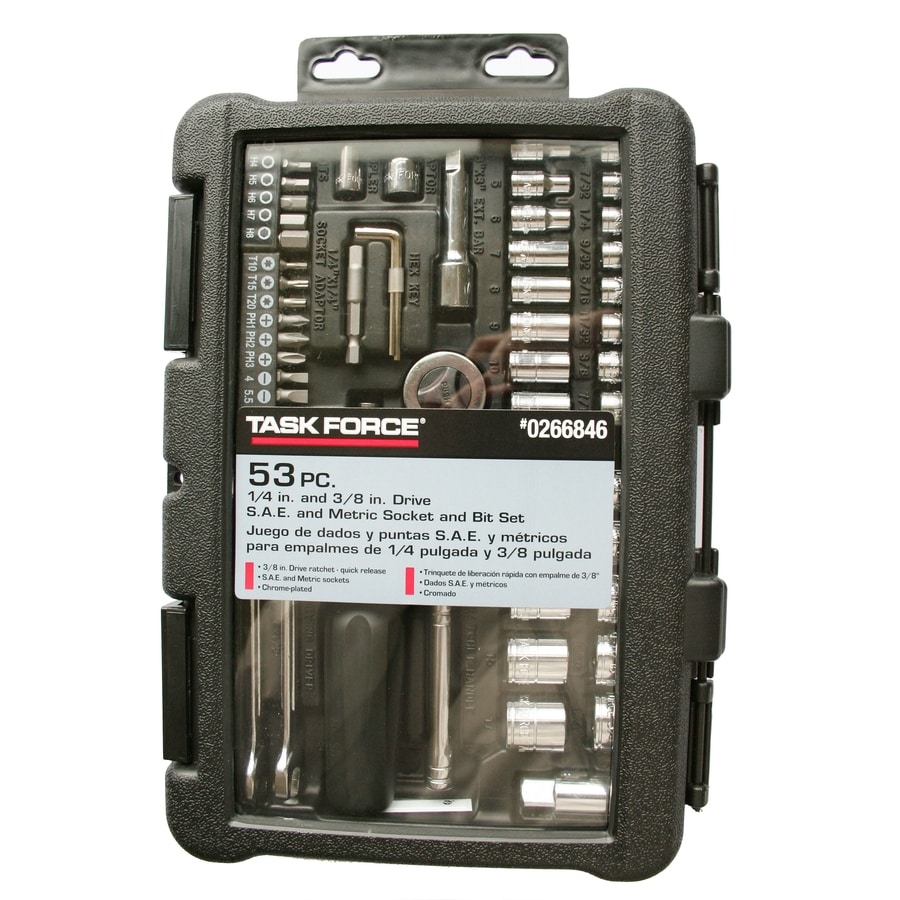 Task Force A-TINA 469F-53 53-Piece Standard (SAE) and Metric Combination Mechanic's Tool Set