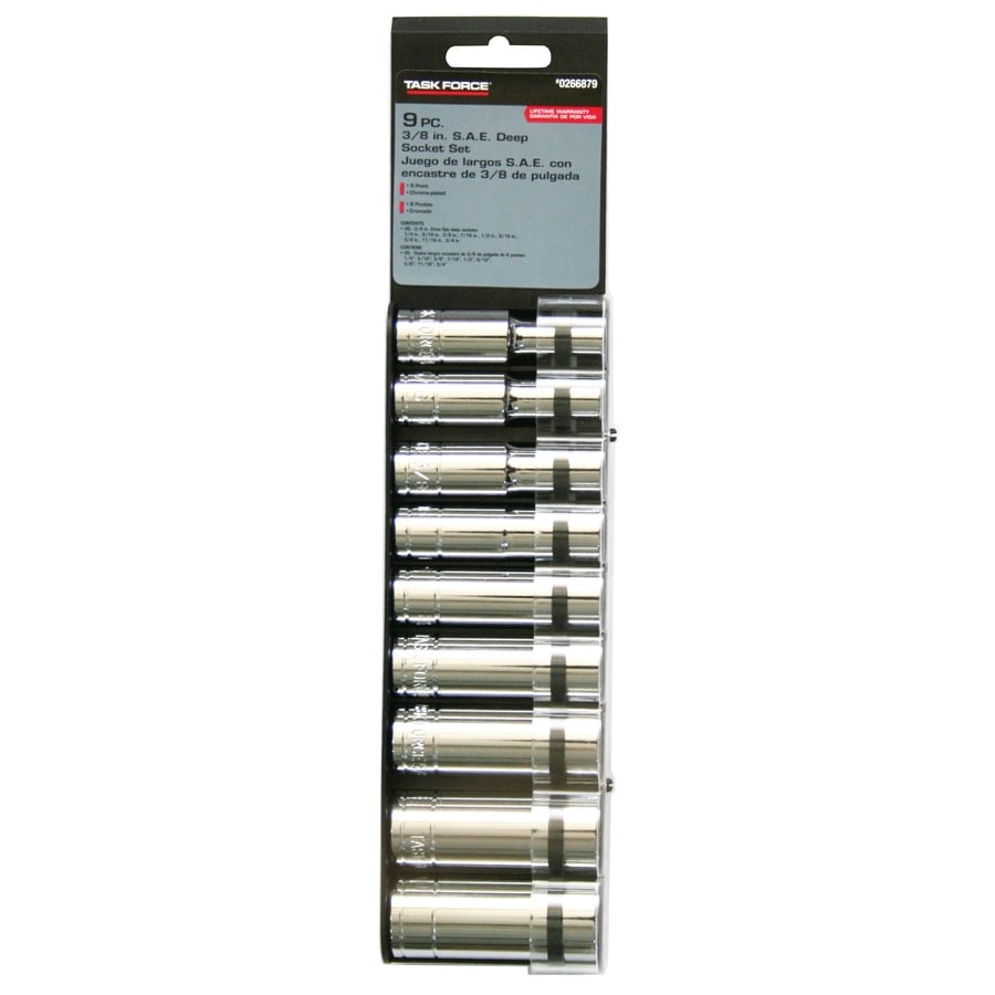 Task Force 9-Piece Standard 3/8-in Drive 6-Point Socket Set at Lowes.com