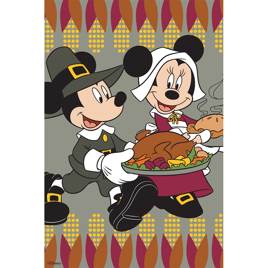 Disney Thanksgiving Flag W/Stand at