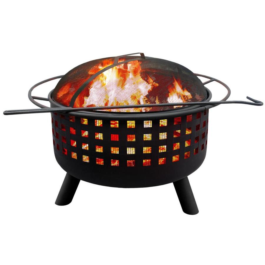 Landmann Usa City Lights 29 5 In W Black Steel Wood Burning Fire