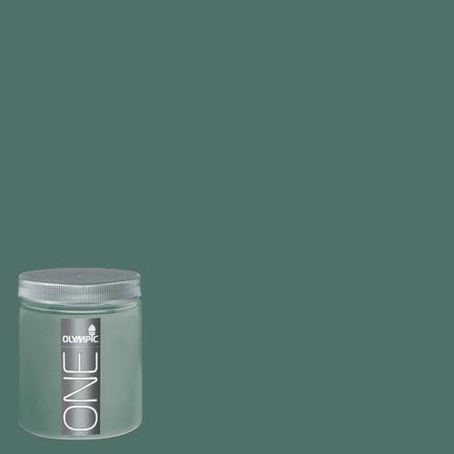 Olympic 8oz Smoky Emerald Interior Satin Paint Sample in the Paint