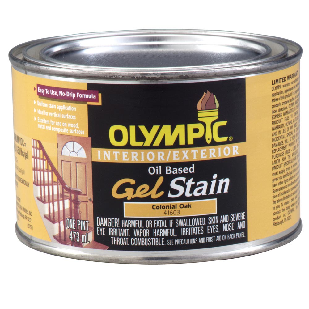 OlympicÂ® Pint Interior/Exterior Oil Based Gel Stain Colonial Oak at ...
