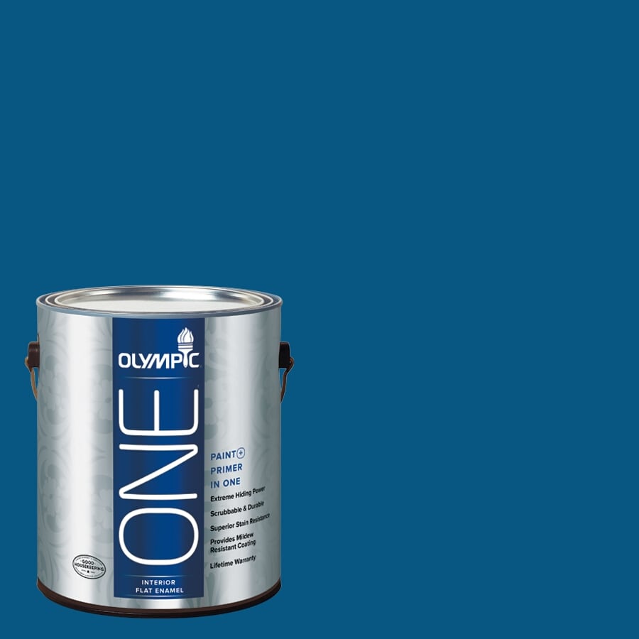 Write A Review About Olympic One Brilliant Blue Flat Latex Interior Olympic One Brilliant Blue Flat Latex Interior Paint And Primer In Actual Net Contents