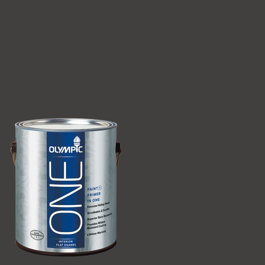 Olympic One Black Magic Flat Latex Interior Paint And Primer In Olympic One Black Magic Flat Latex Interior Paint And Primer In Actual Net Contents 114 Fl Oz
