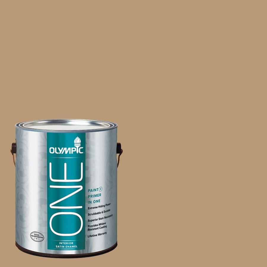 Write A Review About Olympic One Earthy Ocher Satin Latex Interior Olympic One Earthy Ocher Satin Latex Interior Paint And Primer In Actual Net Contents