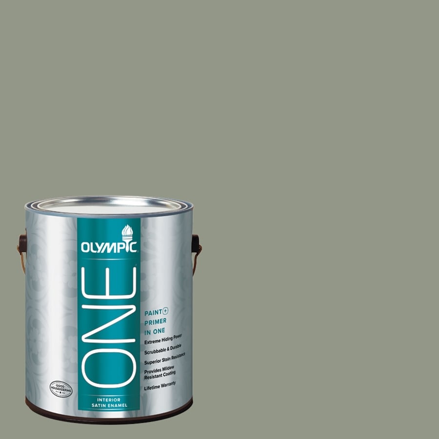 Olympic ONE Green Tea Leaf Satin Latex Interior Paint and Primer In One