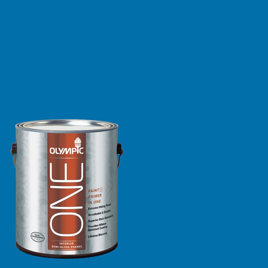 Olympic One Cobalt Blue Semi Gloss Latex Interior Paint And Olympic One Cobalt Blue Semi Gloss Latex Interior Paint And Primer In Actual