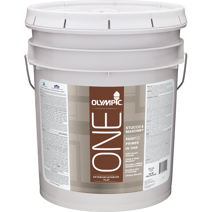 Olympic ONE White Flat Latex Interior/Exterior Paint (Actual Net Contents 619 fl oz)
