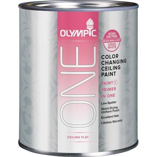 Olympic One Color Changing Ceiling Paint Ultra White Flat Latex