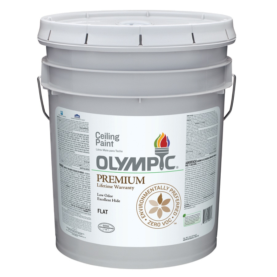 Olympic Flat Ceiling White Interior Paint (5Gallon) in the Interior