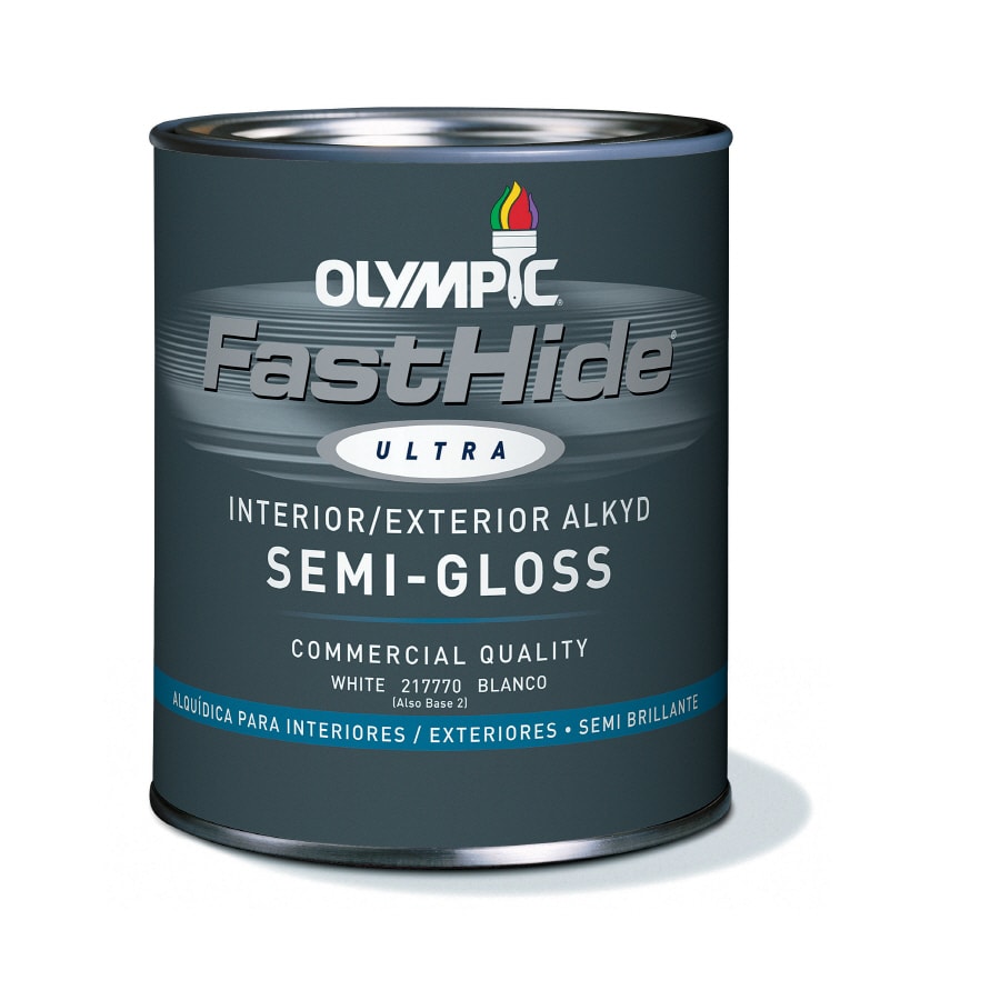 FastHide 4Quart Interior/Exterior SemiGloss White OilBase Paint at